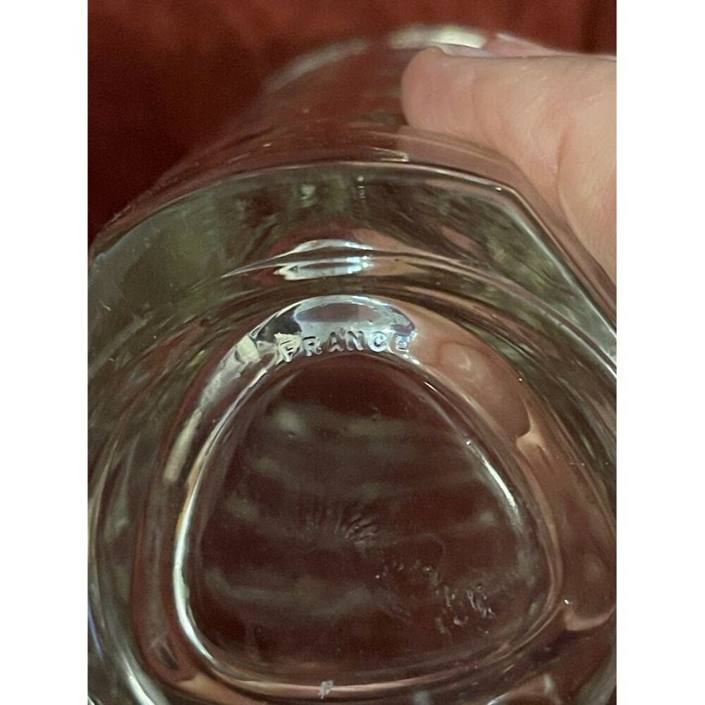 French Geometric Clear Triangular Shaped Glass Vase Made In France - Picture 3 of 16